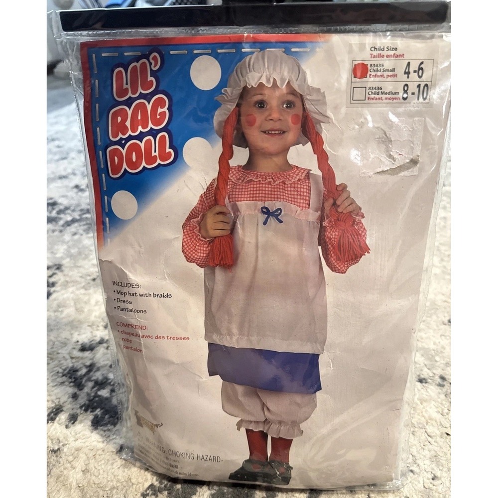 Forum Lil' Rag Doll Toddler Girls Costume Size Toddler Sz 4-6 New
